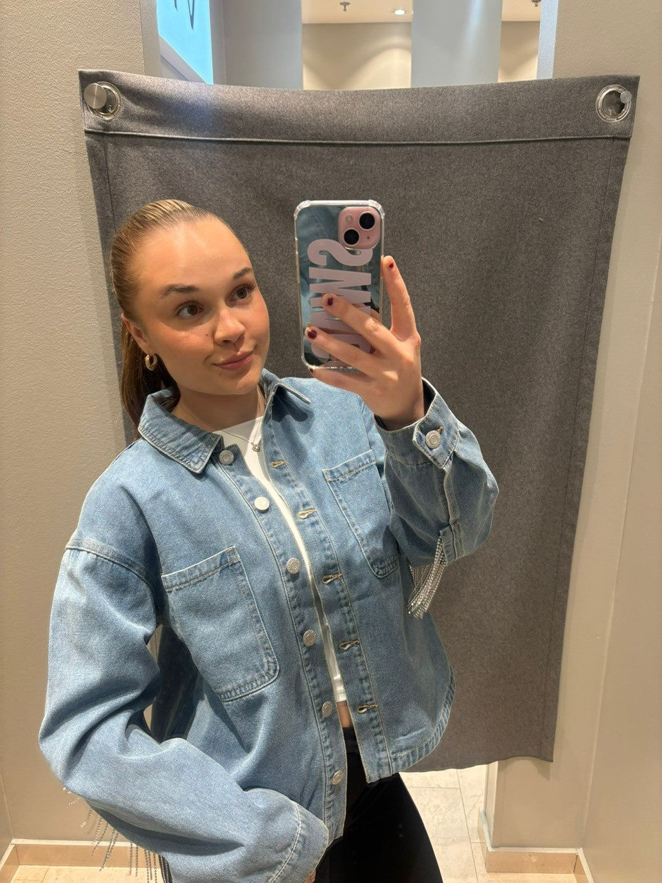 NMALVA Shacket - Light Blue Denim